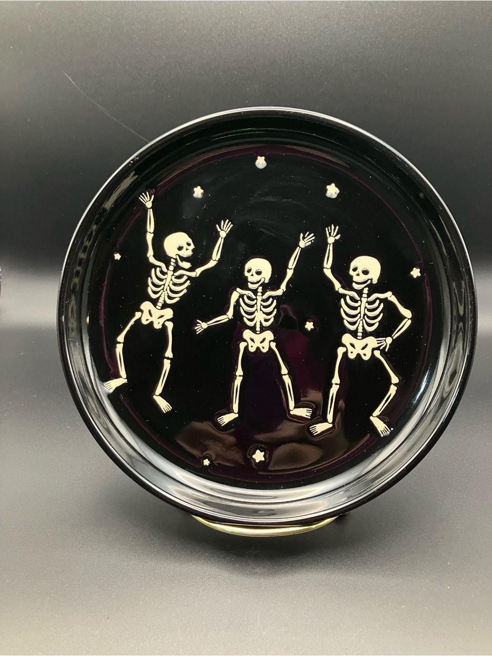 Makery Black Skeleton Dance Decorative Wall Plate